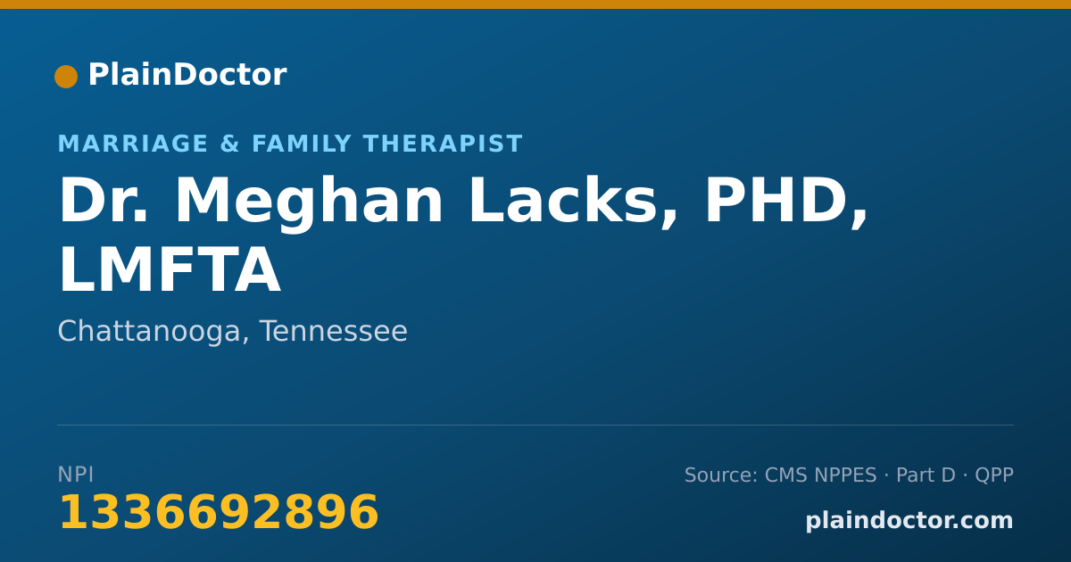 Shareable card for Meghan Lacks, PHD, LMFTA - Marriage & Family Therapist, Chattanooga, TN