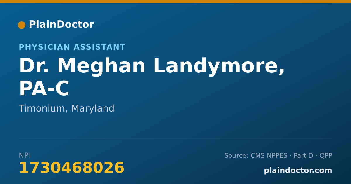 Shareable card for Meghan Landymore, PA-C - Physician Assistant, Timonium, MD
