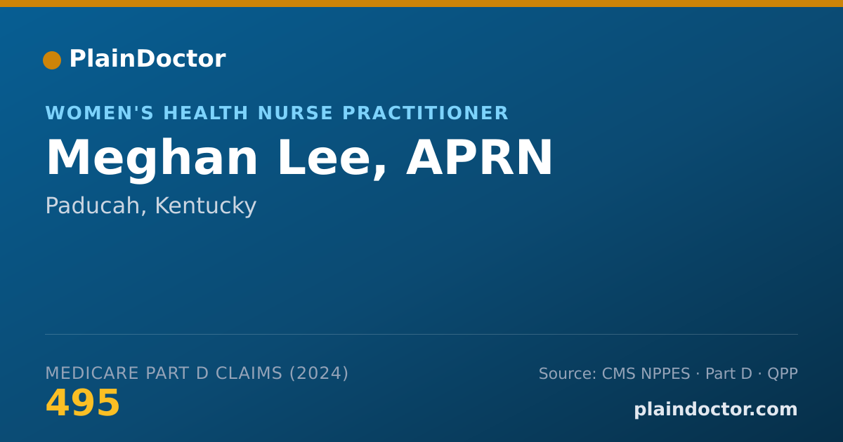 Shareable card for Meghan Lee, APRN - Women's Health Nurse Practitioner, Paducah, KY