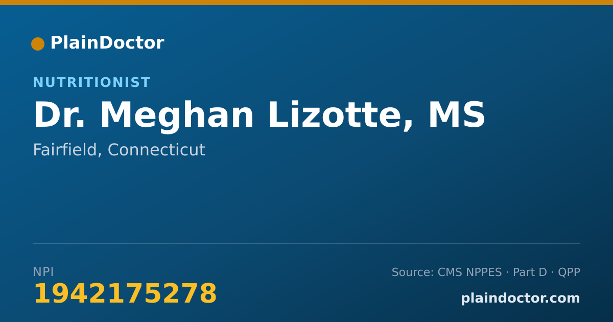 Shareable card for Meghan Lizotte, MS - Nutritionist, Fairfield, CT