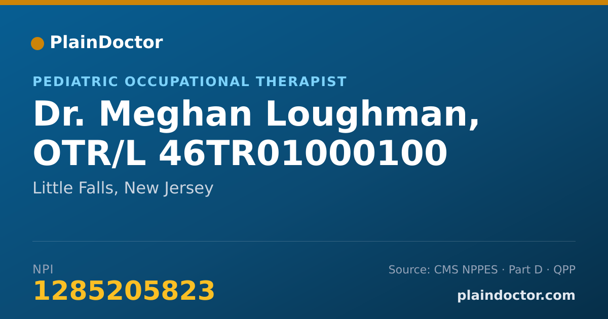 Shareable card for Meghan Loughman, OTR/L  46TR01000100 - Pediatric Occupational Therapist, Little Falls, NJ