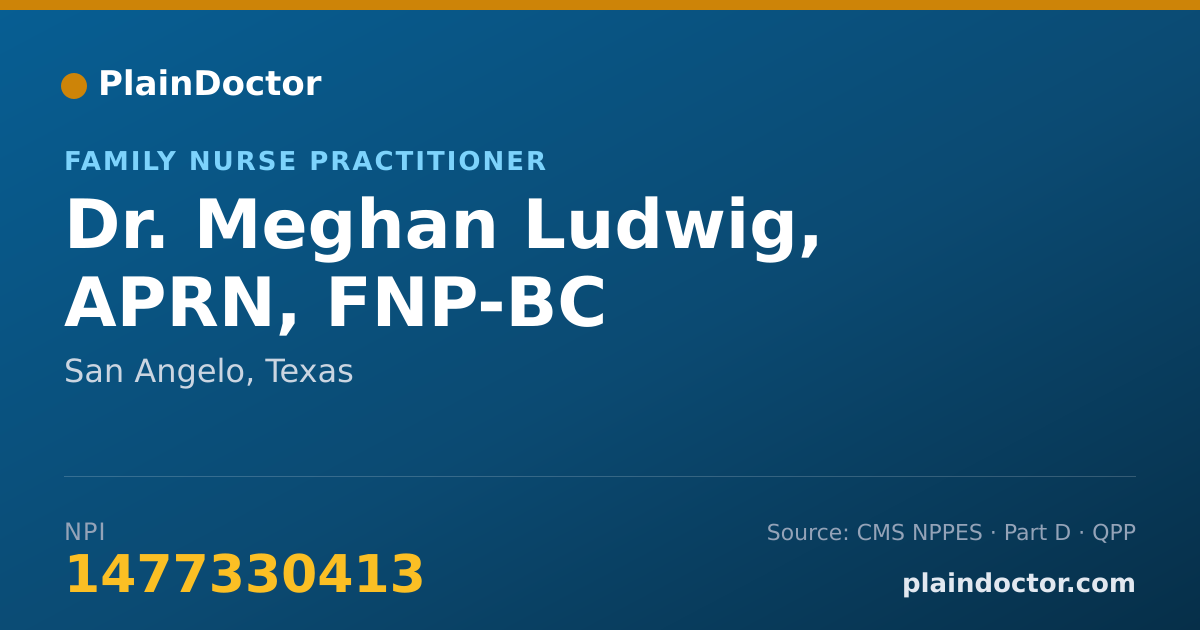 Shareable card for Meghan Ludwig, APRN, FNP-BC - Family Nurse Practitioner, San Angelo, TX