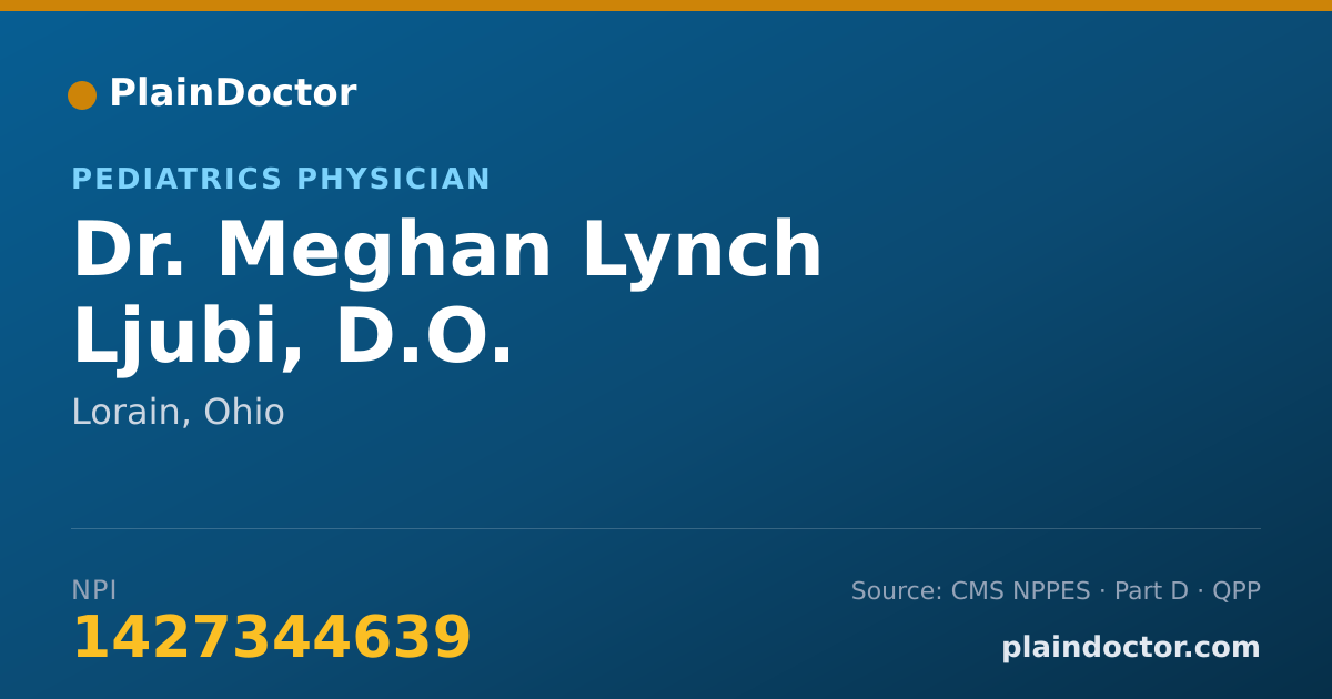 Shareable card for Meghan Lynch Ljubi, D.O. - Pediatrics Physician, Lorain, OH