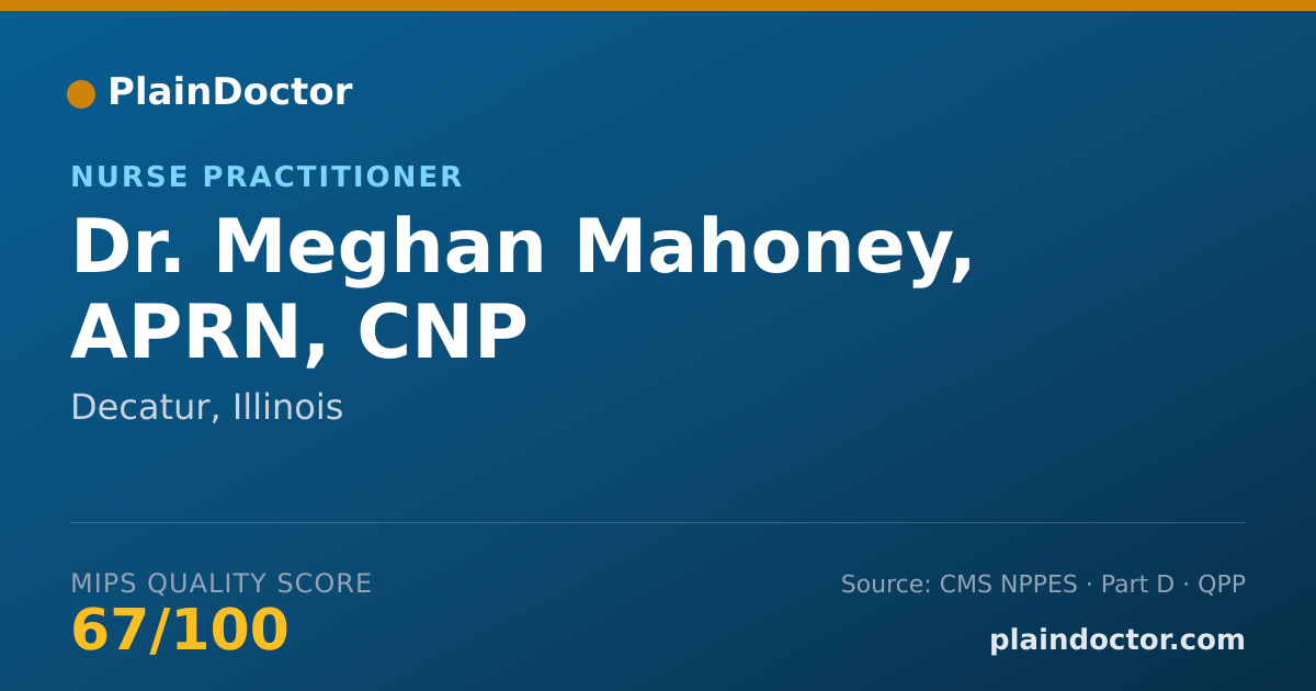 Shareable card for Meghan Mahoney, APRN, CNP - Nurse Practitioner, Decatur, IL