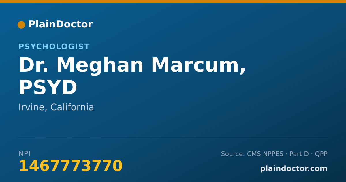 Shareable card for Meghan Marcum, PSYD - Psychologist, Irvine, CA