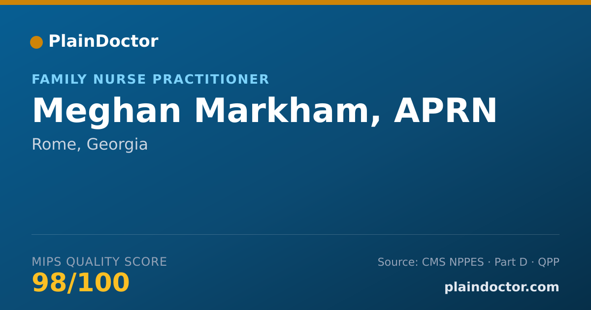 Shareable card for Meghan Markham, APRN - Family Nurse Practitioner, Rome, GA