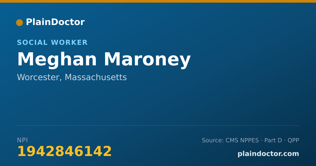 Shareable card for Meghan Maroney - Social Worker, Worcester, MA