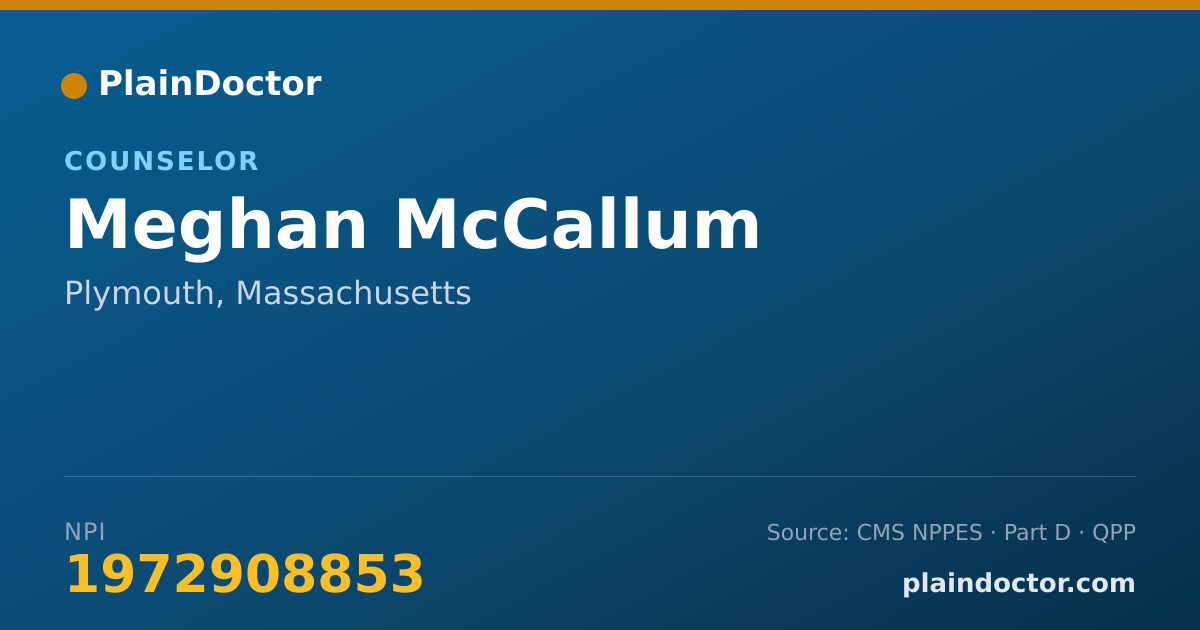 Shareable card for Meghan McCallum - Counselor, Plymouth, MA