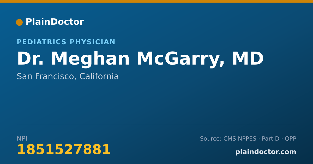 Shareable card for Meghan McGarry, MD - Pediatrics Physician, San Francisco, CA