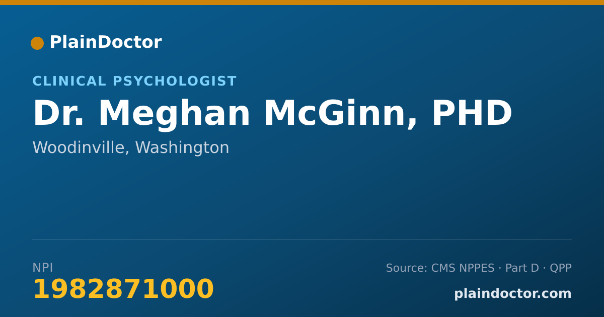 Shareable card for Meghan McGinn, PHD - Clinical Psychologist, Woodinville, WA
