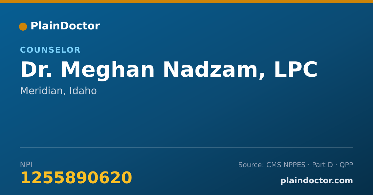 Shareable card for Meghan Nadzam, LPC - Counselor, Meridian, ID
