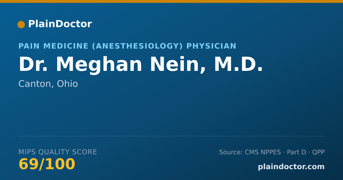 Shareable card for Meghan Nein, M.D. - Pain Medicine (Anesthesiology) Physician, Canton, OH