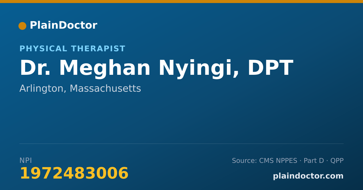 Shareable card for Meghan Nyingi, DPT - Physical Therapist, Arlington, MA