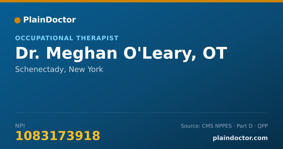 Shareable card for Meghan O'Leary, OT - Occupational Therapist, Schenectady, NY