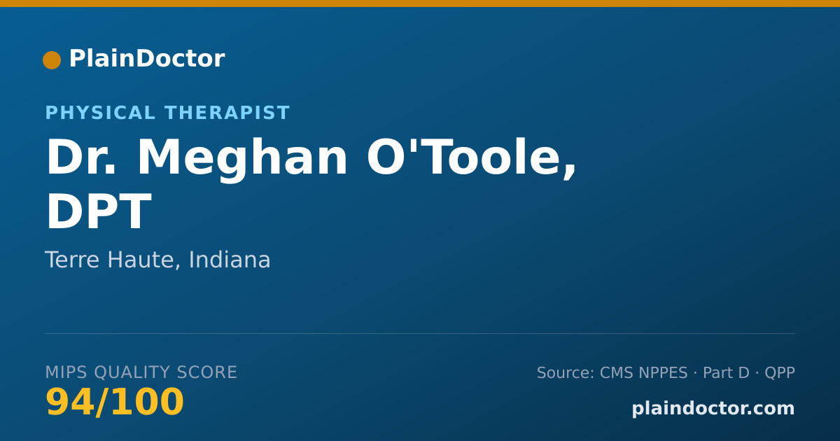 Shareable card for Meghan O'Toole, DPT - Physical Therapist, Terre Haute, IN