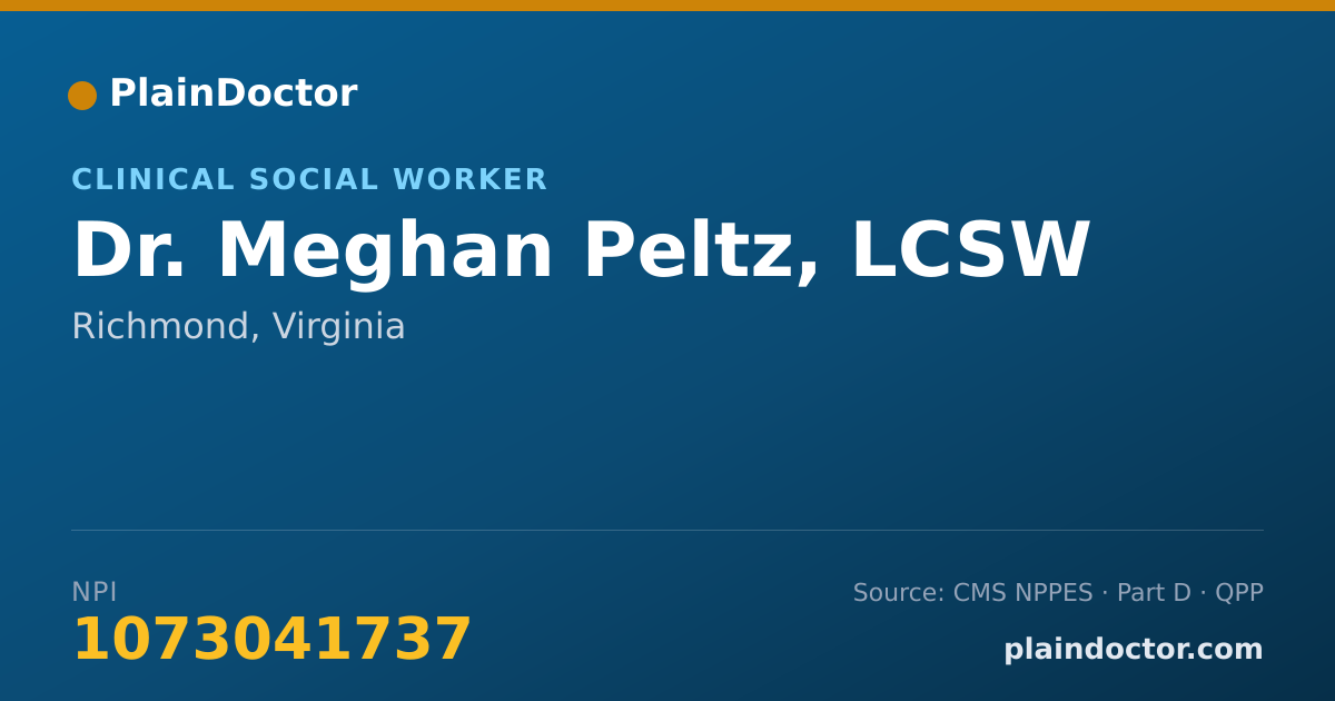 Shareable card for Meghan Peltz, LCSW - Clinical Social Worker, Richmond, VA