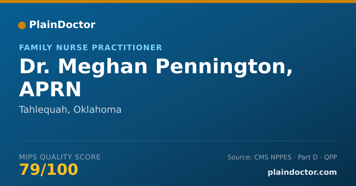 Shareable card for Meghan Pennington, APRN - Family Nurse Practitioner, Tahlequah, OK