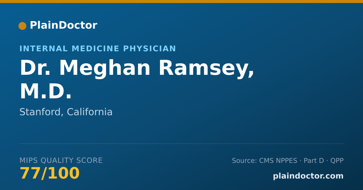 Shareable card for Meghan Ramsey, M.D. - Internal Medicine Physician, Stanford, CA