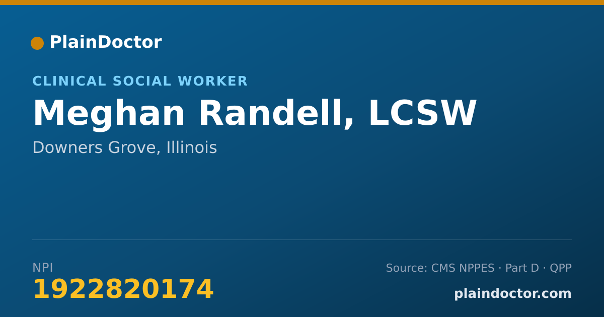 Shareable card for Meghan Randell, LCSW - Clinical Social Worker, Downers Grove, IL