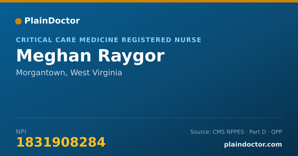Shareable card for Meghan Raygor - Critical Care Medicine Registered Nurse, Morgantown, WV