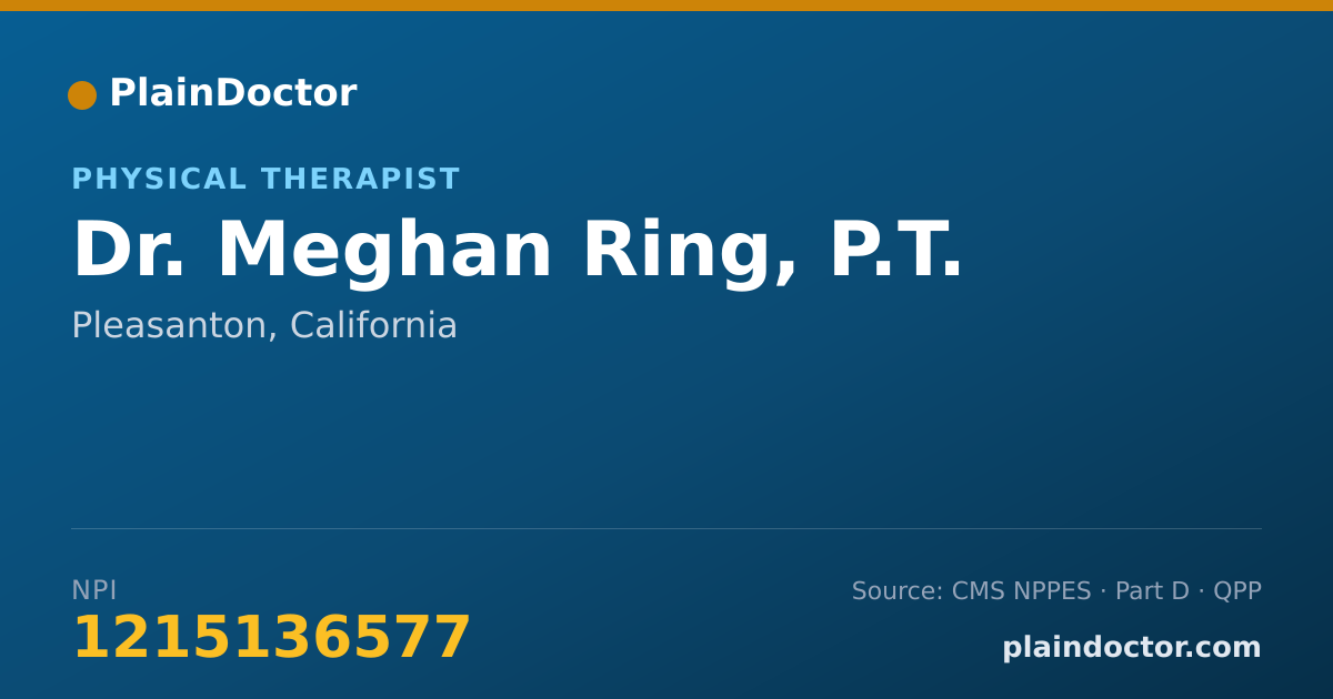 Shareable card for Meghan Ring, P.T. - Physical Therapist, Pleasanton, CA