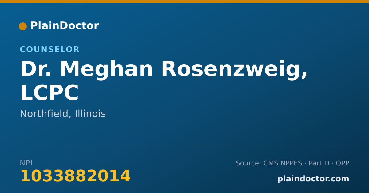 Shareable card for Meghan Rosenzweig, LCPC - Counselor, Northfield, IL