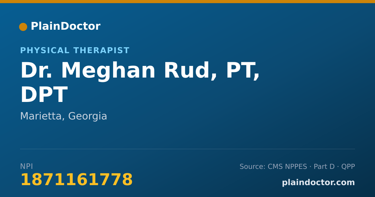 Shareable card for Meghan Rud, PT,  DPT - Physical Therapist, Marietta, GA