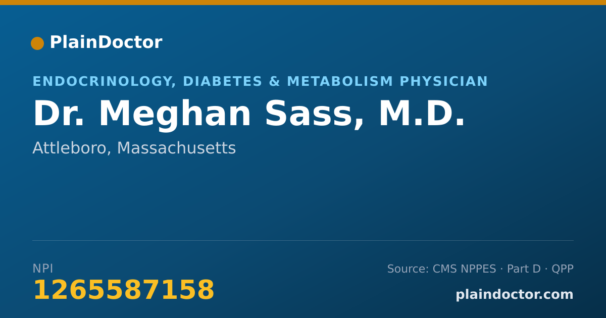 Shareable card for Meghan Sass, M.D. - Endocrinology, Diabetes & Metabolism Physician, Attleboro, MA