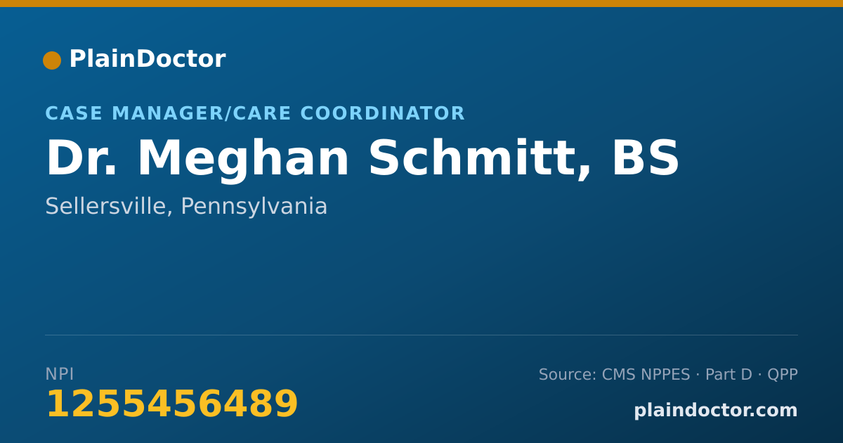 Shareable card for Meghan Schmitt, BS - Case Manager/Care Coordinator, Sellersville, PA