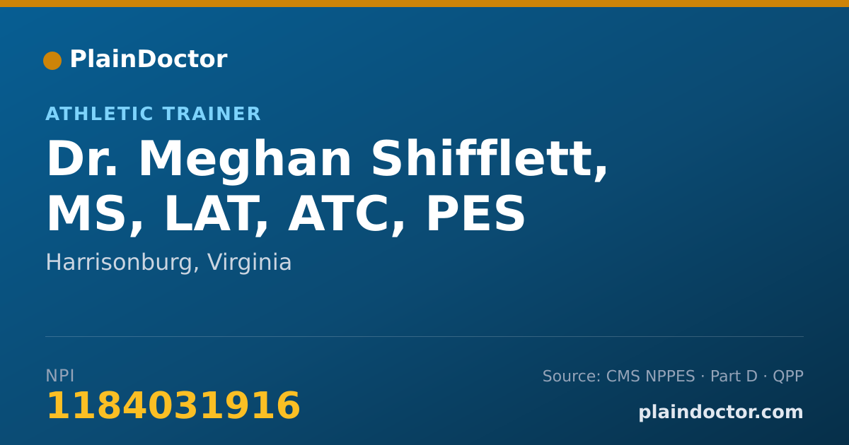 Shareable card for Meghan Shifflett, MS, LAT, ATC, PES - Athletic Trainer, Harrisonburg, VA