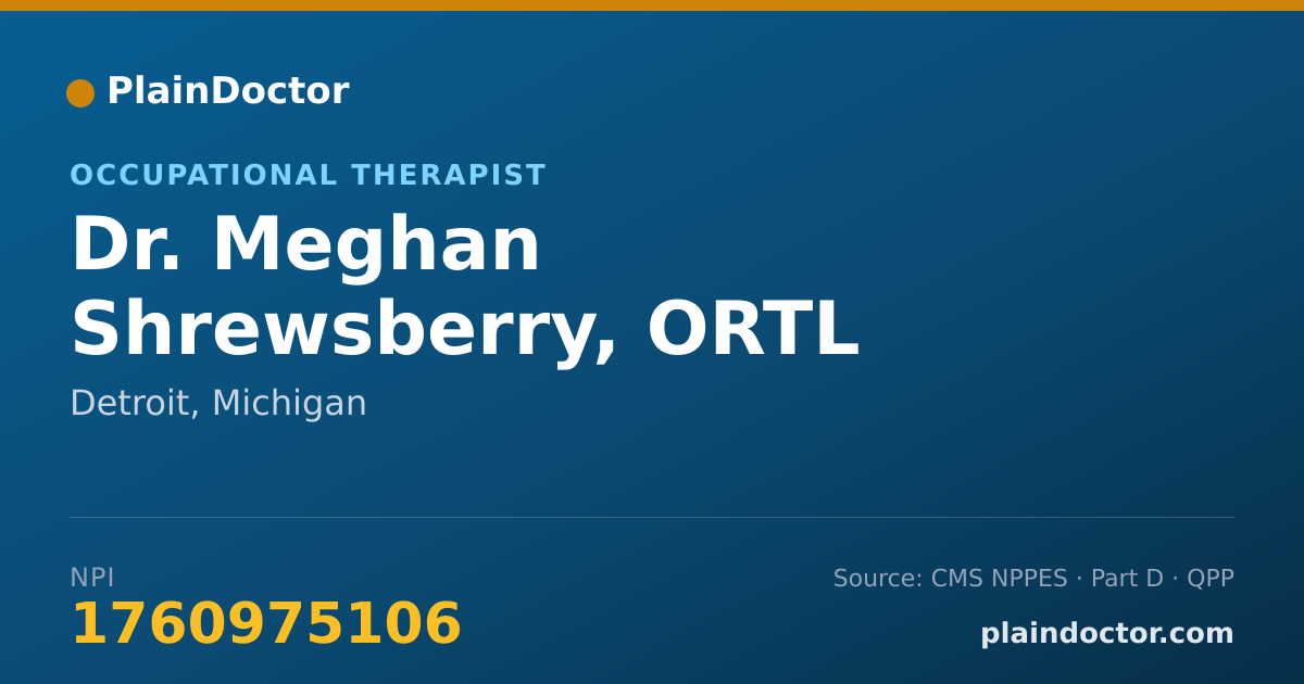 Shareable card for Meghan Shrewsberry, ORTL - Occupational Therapist, Detroit, MI