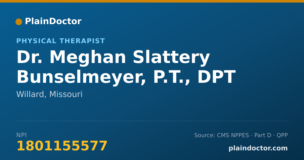 Shareable card for Meghan Slattery Bunselmeyer, P.T., DPT - Physical Therapist, Willard, MO
