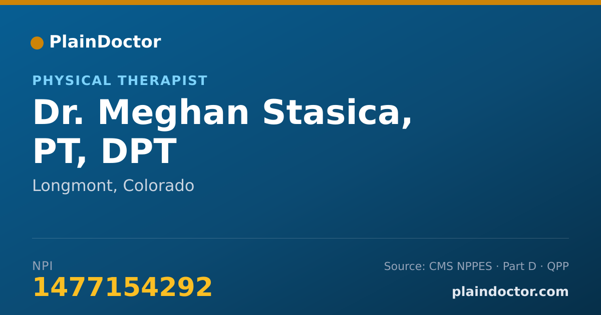 Shareable card for Meghan Stasica, PT, DPT - Physical Therapist, Longmont, CO