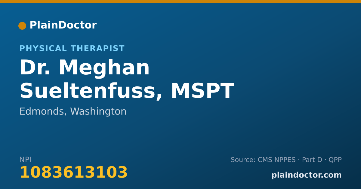 Shareable card for Meghan Sueltenfuss, MSPT - Physical Therapist, Edmonds, WA