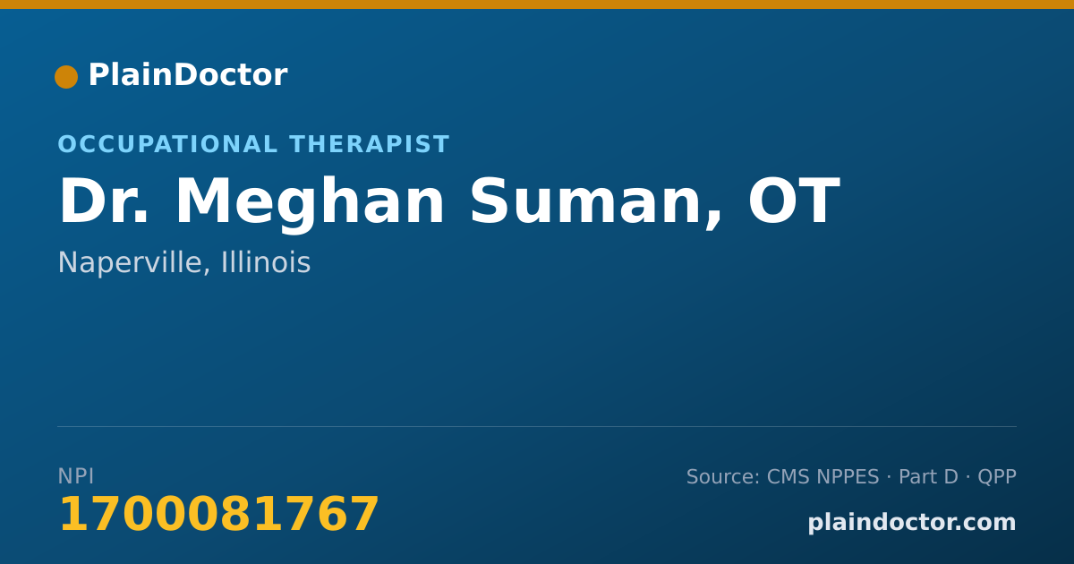 Shareable card for Meghan Suman, OT - Occupational Therapist, Naperville, IL