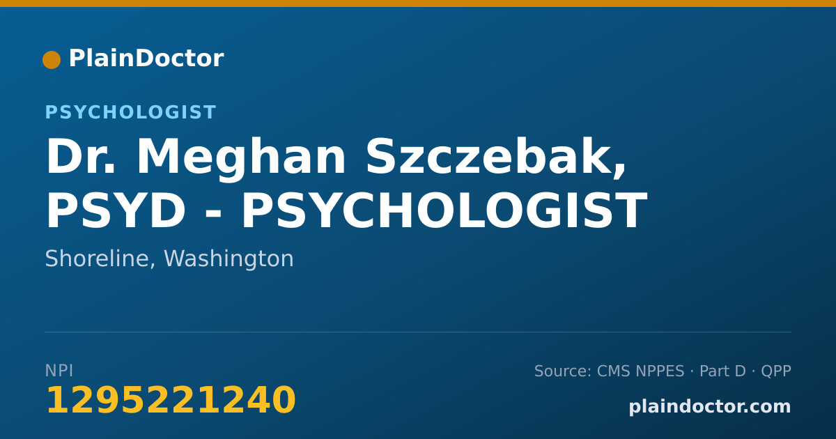 Shareable card for Meghan Szczebak, PSYD - PSYCHOLOGIST - Psychologist, Shoreline, WA