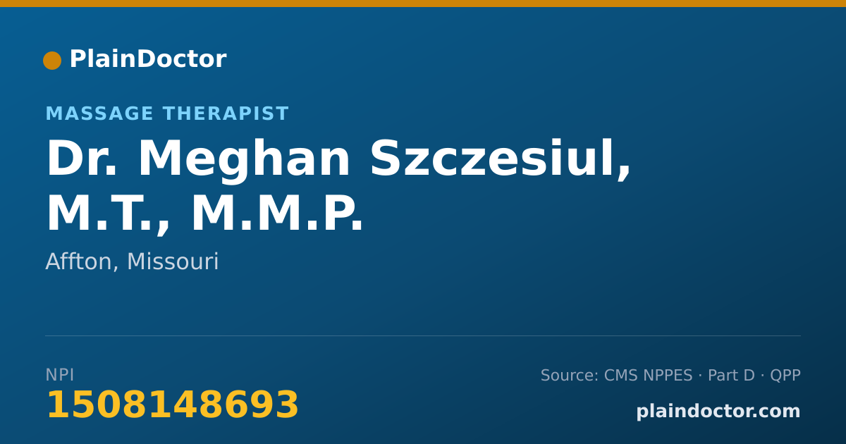 Shareable card for Meghan Szczesiul, M.T., M.M.P. - Massage Therapist, Affton, MO
