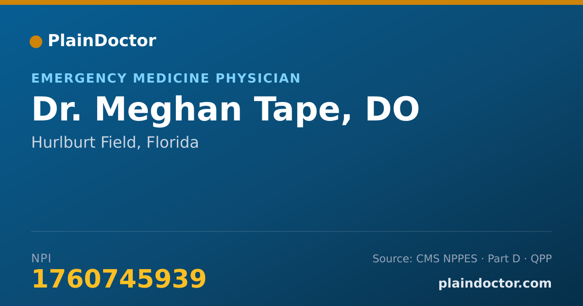 Shareable card for Meghan Tape, DO - Emergency Medicine Physician, Hurlburt Field, FL
