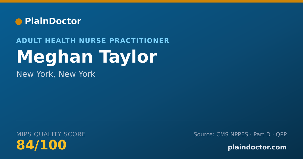 Shareable card for Meghan Taylor - Adult Health Nurse Practitioner, New York, NY