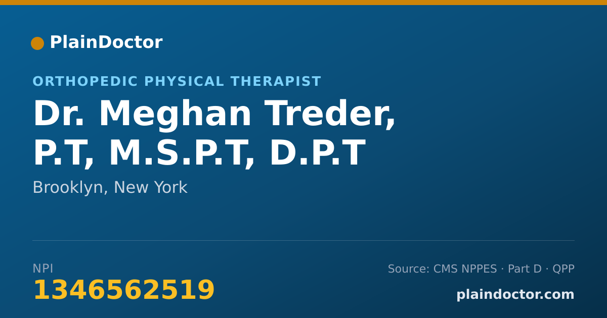 Shareable card for Meghan Treder, P.T, M.S.P.T, D.P.T - Orthopedic Physical Therapist, Brooklyn, NY