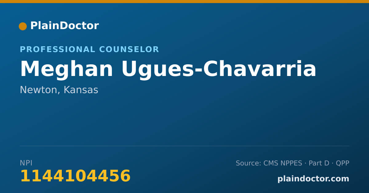 Shareable card for Meghan Ugues-Chavarria - Professional Counselor, Newton, KS