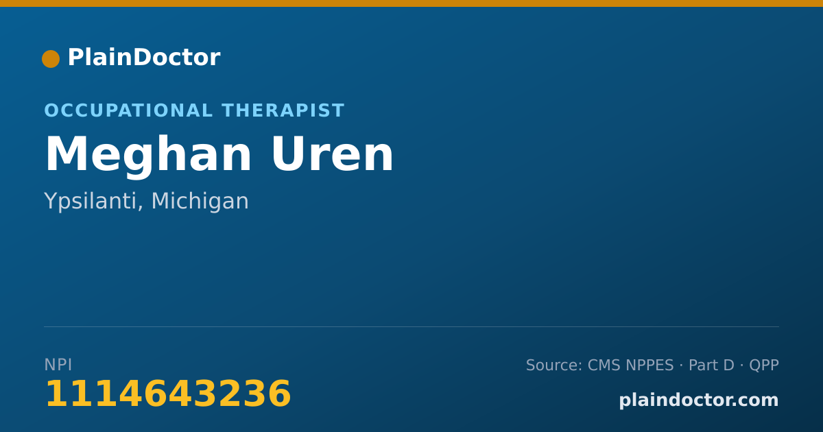 Shareable card for Meghan Uren - Occupational Therapist, Ypsilanti, MI