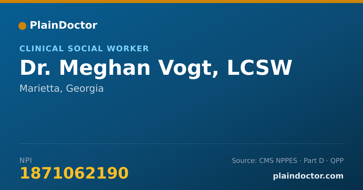 Shareable card for Meghan Vogt, LCSW - Clinical Social Worker, Marietta, GA