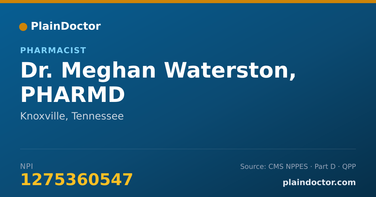 Shareable card for Meghan Waterston, PHARMD - Pharmacist, Knoxville, TN