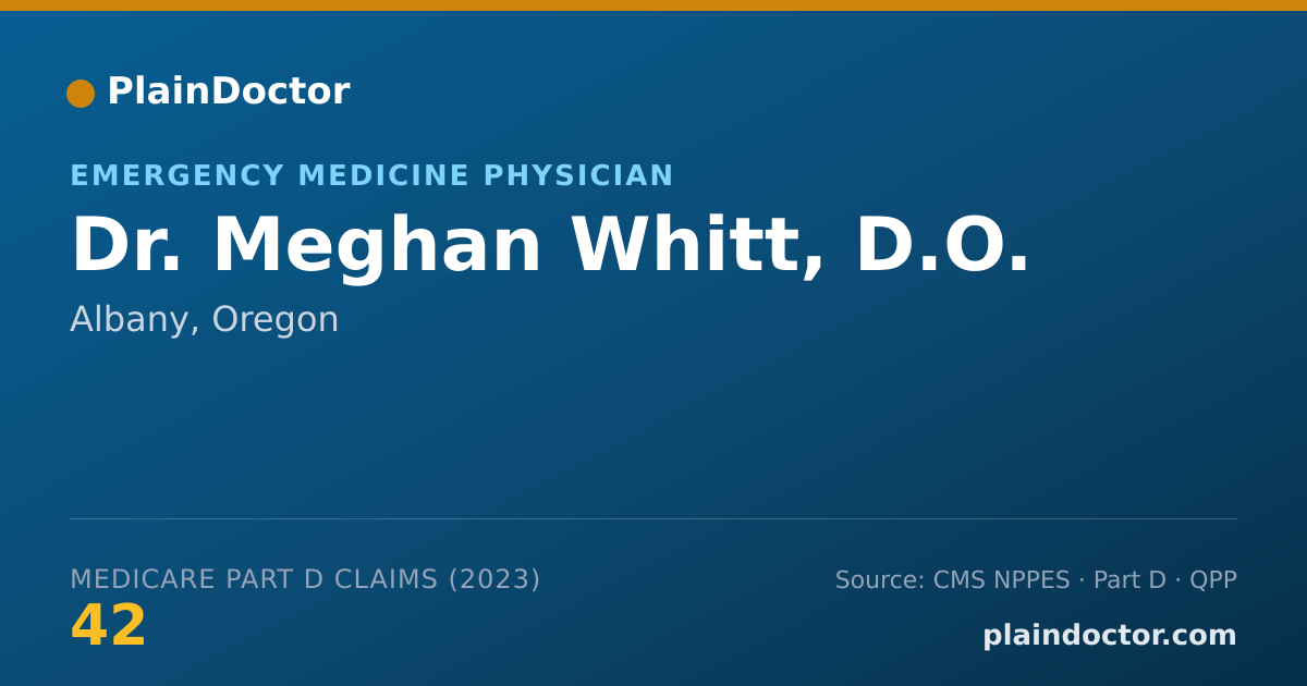 Shareable card for Meghan Whitt, D.O. - Emergency Medicine Physician, Albany, OR