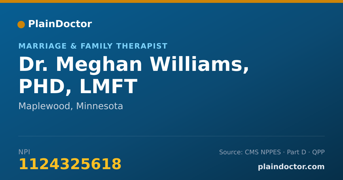 Shareable card for Meghan Williams, PHD, LMFT - Marriage & Family Therapist, Maplewood, MN