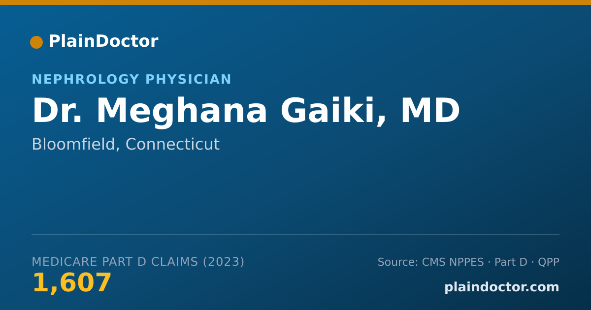 Shareable card for Meghana Gaiki, MD - Nephrology Physician, Bloomfield, CT