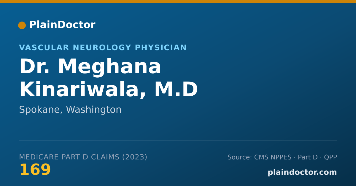 Shareable card for Meghana Kinariwala, M.D - Vascular Neurology Physician, Spokane, WA