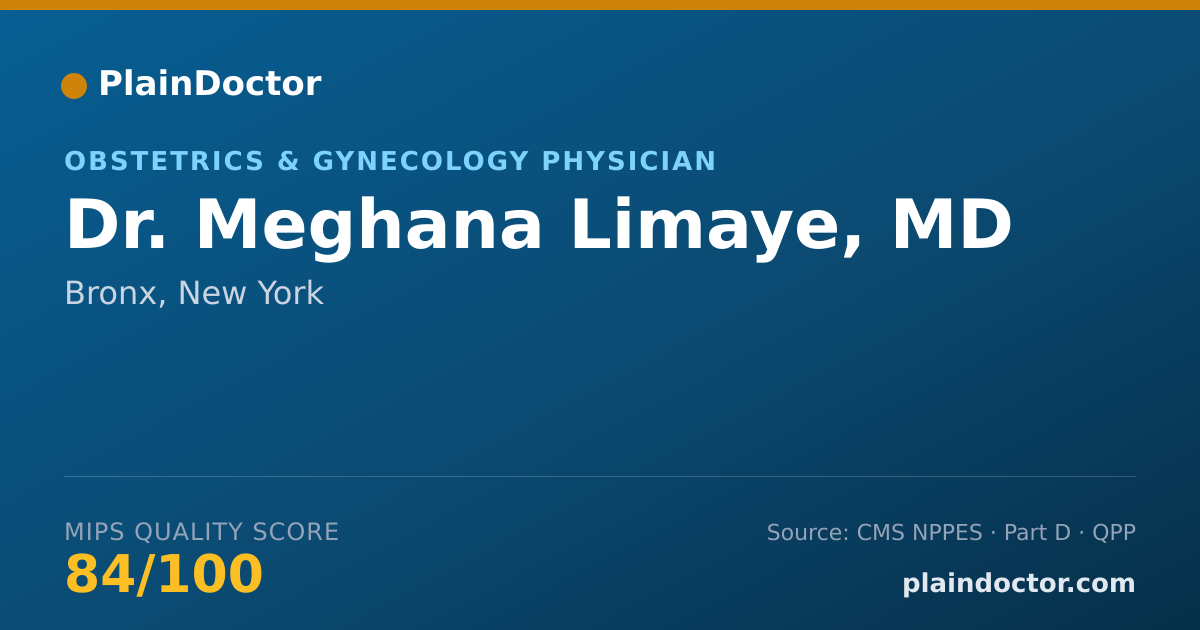 Shareable card for Meghana Limaye, MD - Obstetrics & Gynecology Physician, Bronx, NY