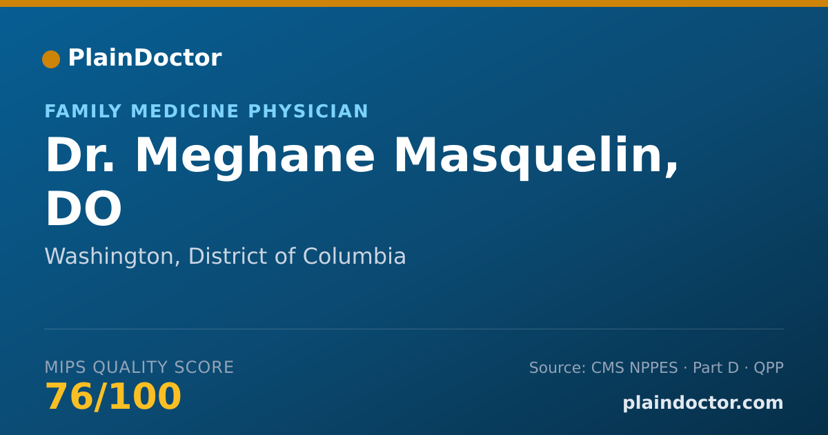 Shareable card for Meghane Masquelin, DO - Family Medicine Physician, Washington, DC